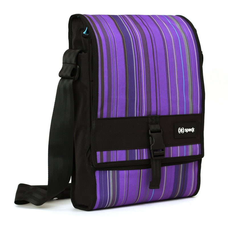 Speck Products PortPack Notebook Shoulder Bag for Laptops up to 15 Inches in Velocity Plum Stripe, NBAG - PORT15 - STRPLM