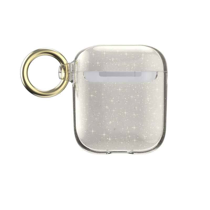 Speck Products Presidio Clear Airpods 2nd/1st Generation Case, Clear with Gold Glitter/Clear