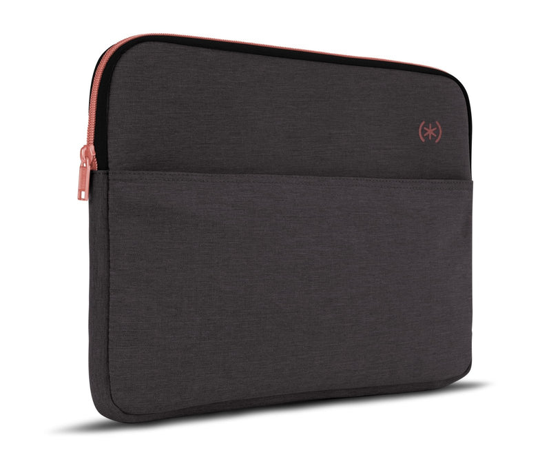 Speck Transfer Pro - Pocket Universal 13 - 14 Inch Laptop Sleeve with Front Pocket - Durable Protective Case (Compatible with MacBook Air M2/M3/M4 13 - inch, 2022 - 2025) - Cloudy Grey/Rose Gold