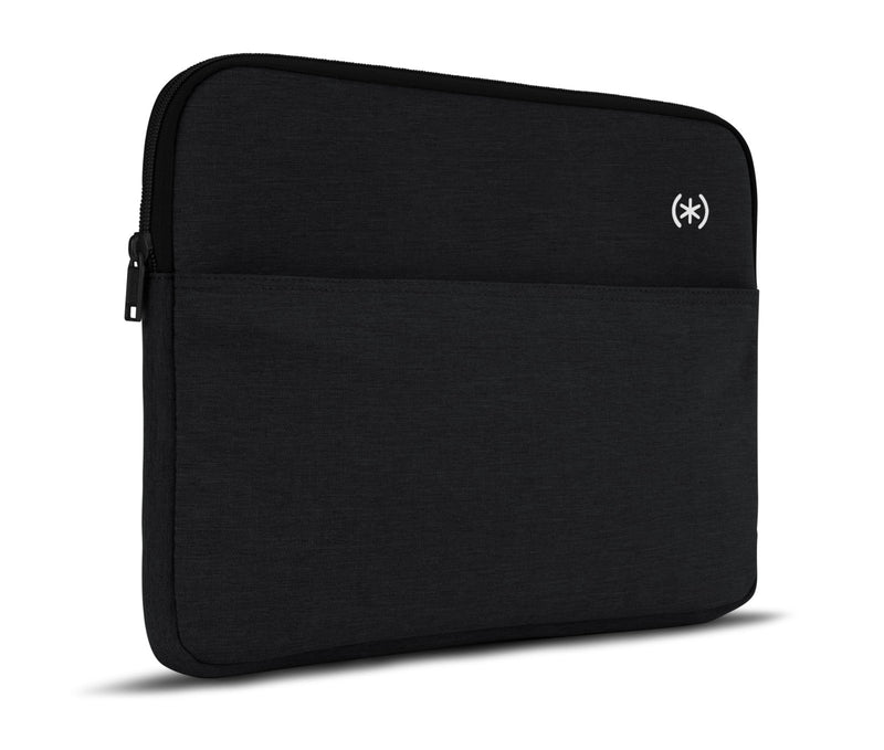Speck Transfer Pro - Pocket Universal 13 - 14 Inch Laptop Sleeve with Front Pocket - Durable Protective Case for Laptops and Tablets - Compatible with MacBook Computers - Black/White