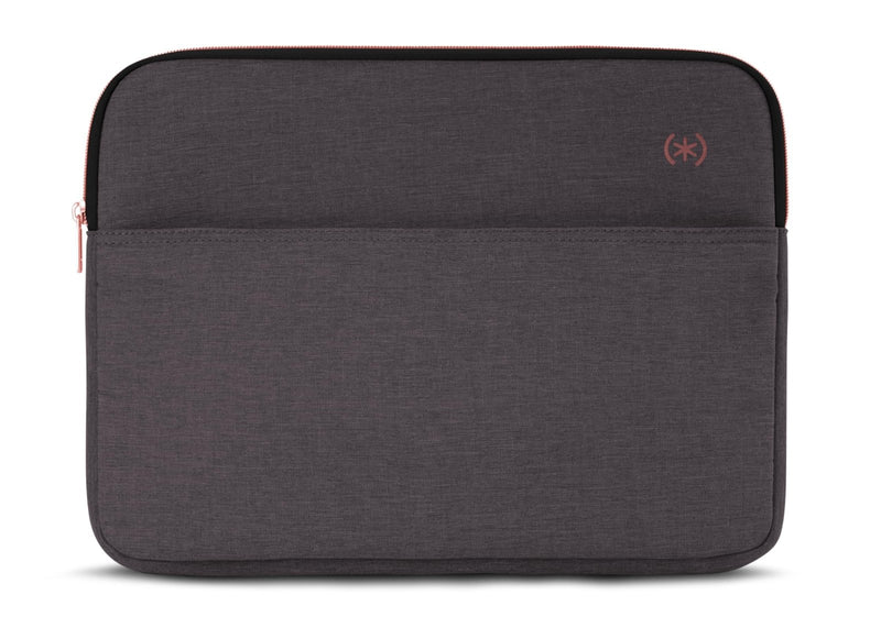 Speck Transfer Pro - Pocket Universal 15 - 16 Inch Laptop Sleeve with Front Pocket - Durable Protective Case for Laptops and Tablets - Compatible with MacBook Computers - Cloudy Grey/Rose Gold