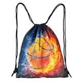 Sports Basketball Unisex Drawstring Backpack Bag Sport Gym Travel Sackpack