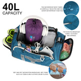 Sports Gym Bag，INOXTO Travel Duffel Bag with Dry Wet Pocket And Shoe CompartmentFor Women and Men，40L/55L Fitness Waterproof Weekender Bag For Swim Sports Travel Working Out (Blue gray, 40L)