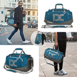 Sports Gym Bag，INOXTO Travel Duffel Bag with Dry Wet Pocket And Shoe CompartmentFor Women and Men，40L/55L Fitness Waterproof Weekender Bag For Swim Sports Travel Working Out (Blue gray, 40L)