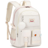 Spotted Tiger School Backpack for Girls Backpack with Lunch Box Anime Bookbag Set School Bag Kawaii Backpacks for Girls Teens (White)
