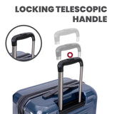 Spyder Rails Expandable Hardside Upright Suitcase with 360° Spinner Wheels, TSA Approved Lock (Navy, Large Checked)