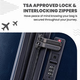 Spyder Rails Expandable Hardside Upright Suitcase with 360° Spinner Wheels, TSA Approved Lock (Navy, Large Checked)