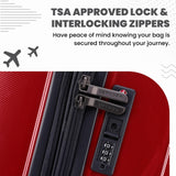 Spyder Rails Expandable Hardside Upright Suitcase with 360° Spinner Wheels, TSA Approved Lock (Red, Large Checked)