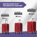 Spyder Rails Expandable Hardside Upright Suitcase with 360° Spinner Wheels, TSA Approved Lock (Red, Large Checked)