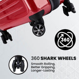Spyder Rails Expandable Hardside Upright Suitcase with 360° Spinner Wheels, TSA Approved Lock (Red, Large Checked)