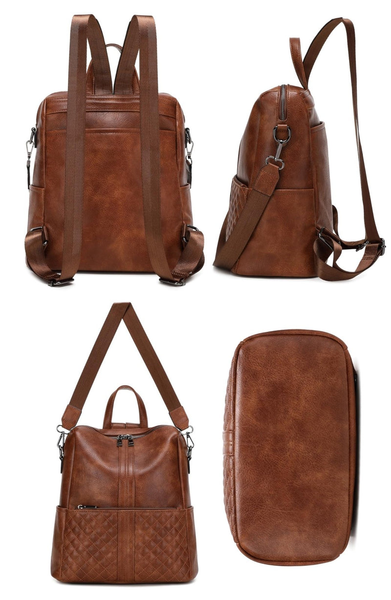 sqlp Daily Use Backpack Purse for Women Vegan Leather Travel Back Pack Fashion Multipurpose Design Shoulder Bags Handbag