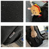 srdmuph Kawaii Backpack with Cute Accessories Pendant Travel Casual Daypack Lightweight Laptop Bags Outdoor Women (Black)