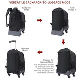 star cloud 4-Wheel Checked Rolling Backpack Extra-Large Roller Travel Laptop Backpack for Business, Water-Resistant Luggage, Backpack with Wheels for Commuting
