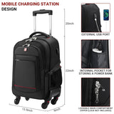 star cloud 4 - Wheel Rolling Backpack 45L (22x14x9 in): 17.3 - Inch Roller Travel Laptop Backpack for Business, Water - Resistant Carry - On Luggage, Airline Approved Suitcase for Travel and Commuting