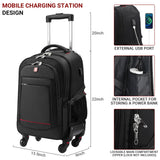 star cloud 45L Rolling Backpack for 17.3" Laptop - 22x14x9", Water - Resistant Luggage with 4 Extra Wheels, Roller Travel Laptop Backpack for Business, Wheeled Backpack for Travel and Commuting