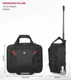 star cloud Rigid Frame Rolling Laptop Bag 18"×14"×8", Water - Resistant Rolling Briefcase with Wheels, Business Travel Computer Bag, Underseat Carry on Luggage for Men & Women