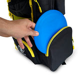 STAR FRAME Bandido Disc Golf Bag With Cooler | 30+ Disc Frisbee Golf Backpack | 4-Can Insulated Cooler | Light Durable Black & Yellow Men Women Disc Golf Bag | Huge Storage & Retriever Holder