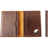 STAR VISTA Albatross Leather Travel Passport Holder, Minimalist Design, Full Grain Leather Case for Men and Women - Slim Passport Wallet, Bifold, RFID Blocking, with AirTag Holder
