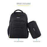 StarTech.com Unisex Backpack Ergonomic Computer Bag with Removable Accessory Case - Laptop/Tablet Pockets - Nylon, Black, 15.6" Professional IT Tech Work/Travel/Commute (NTBKBAG156)