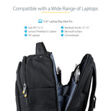 StarTech.com Unisex Backpack Ergonomic Computer Bag with Removable Accessory Case - Laptop/Tablet Pockets - Nylon, Black, 15.6" Professional IT Tech Work/Travel/Commute (NTBKBAG156)