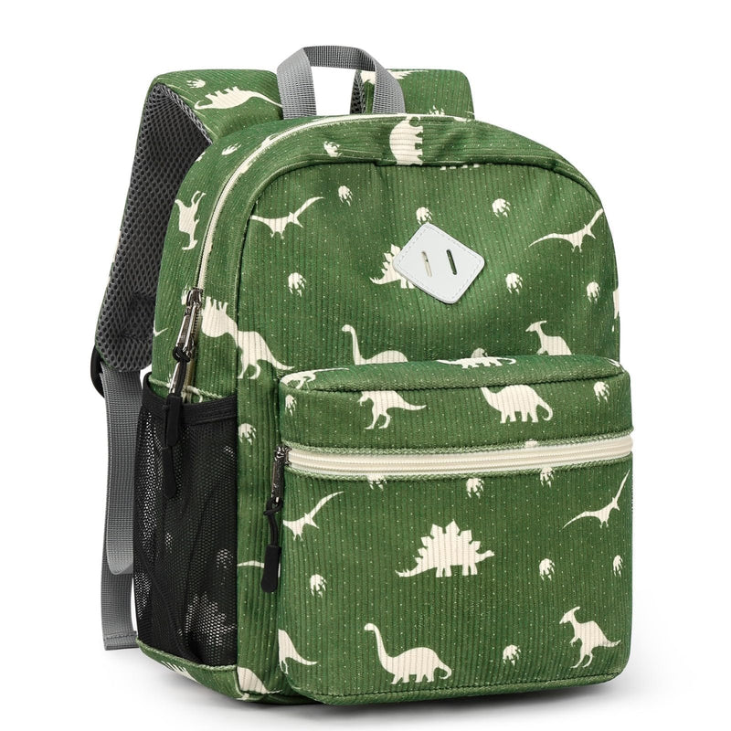 STEAMEDBUN Corduroy Toddler Backpack for Boys Girls 2 - 4, Kids Preschool Backpack for Kindergarten - Dinosaur