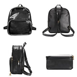 STEAMEDBUN Ita Bag Double Window Candy PU Leather Backpack Kawaii Pins Bag with insert