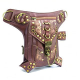 Steampunk Crossbody Shoulder Bag Messenger Gothic Waist Fanny Pack Chain Drop Leg Hip Holster Belt Purse Pouch