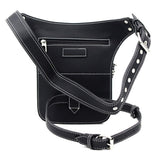 Steampunk Waist Bag Fanny Pack Fashion Gothic Leather Shoulder Crossbody Messenger Bags Thigh Leg Hip Holster Purse Travel Pouch Hiking Sport Chain Bags for Women Men