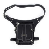 Steampunk Waist Bag Fanny Pack Fashion Gothic Leather Shoulder Crossbody Messenger Bags Thigh Leg Hip Holster Purse Travel Pouch Hiking Sport Chain Bags for Women Men
