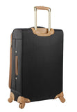 Steve Madden Designer Luggage Collection - Lightweight 24 Inch Expandable Softside Suitcase - Mid - size Rolling 4 - Spinner Wheels Checked Bag (Harlo Black)