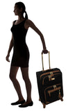 Steve Madden Designer Luggage Collection - Lightweight 24 Inch Expandable Softside Suitcase - Mid - size Rolling 4 - Spinner Wheels Checked Bag (Harlo Black)
