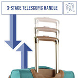 Steve Madden Designer Luggage Collection - Lightweight 24 Inch Expandable Softside Suitcase - Mid - size Rolling 4 - Spinner Wheels Checked Bag (Harlo Teal Blue)