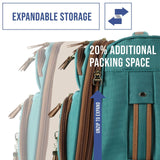 Steve Madden Designer Luggage Collection - Lightweight 24 Inch Expandable Softside Suitcase - Mid - size Rolling 4 - Spinner Wheels Checked Bag (Harlo Teal Blue)