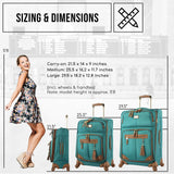 Steve Madden Designer Luggage Collection - Lightweight 24 Inch Expandable Softside Suitcase - Mid - size Rolling 4 - Spinner Wheels Checked Bag (Harlo Teal Blue)