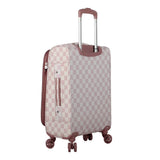 Steve Madden Designer Luggage Collection - Lightweight Softside Expandable Suitcase for Men & Women - Durable 20 Inch Carry On Bag with 4 - Rolling Spinner Wheels (Chalet Pink, 20in)