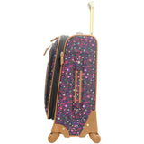 Steve Madden Designer Luggage Collection - Lightweight Softside Expandable Suitcase for Men & Women - Durable 20 Inch Carry On Bag with 4 - Rolling Spinner Wheels (Dark Purple)