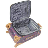 Steve Madden Designer Luggage Collection - Lightweight Softside Expandable Suitcase for Men & Women - Durable 20 Inch Carry On Bag with 4 - Rolling Spinner Wheels (Dark Purple)