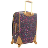 Steve Madden Designer Luggage Collection - Lightweight Softside Expandable Suitcase for Men & Women - Durable 20 Inch Carry On Bag with 4 - Rolling Spinner Wheels (Dark Purple)
