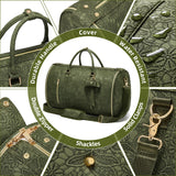 STHMEOOHT Garment Duffle Bag for Travel, 2 - in - 1 Foldable Carry On Garment Bag with Shoe Compartment & Toiletry Pocket, Convertible Weekender Bags for Women Business Travel, Vacation, Party, Deep Green