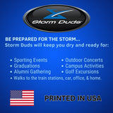 Storm Duds Mini Compact Storm Umbrella - LSU Logo 42” Coverage, Folds to 11 Inches - Swivel Clip on Handle - Waterproof, Wind & Rust Resistant, and Flexible Frame