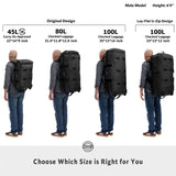 STOVER 100L Rolling Duffel Bag with Wheels, X - Large Durable Travel Duffle + Toiletry Bag, Heavy Duty, Packable with Shoulder Straps - Use as Luggage or Backpack, Men/Women (Green)