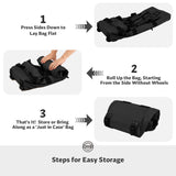 STOVER 80L Rolling Duffel Bag with Wheels, Large 31 Inch Durable Travel Duffle + Toiletry Bag, Heavy Duty, Packable, Foldable w/Shoulder Straps - Use as Luggage or Backpack, Men/Women (Black)