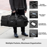 STOVER 80L Rolling Duffel Bag with Wheels, Large 31 Inch Durable Travel Duffle + Toiletry Bag, Heavy Duty, Packable, Foldable w/Shoulder Straps - Use as Luggage or Backpack, Men/Women (Black)