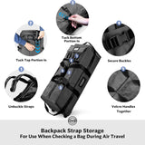 STOVER 80L Rolling Duffel Bag with Wheels, Large 31 Inch Durable Travel Duffle + Toiletry Bag, Heavy Duty, Packable, Foldable w/Shoulder Straps - Use as Luggage or Backpack, Men/Women (Black)