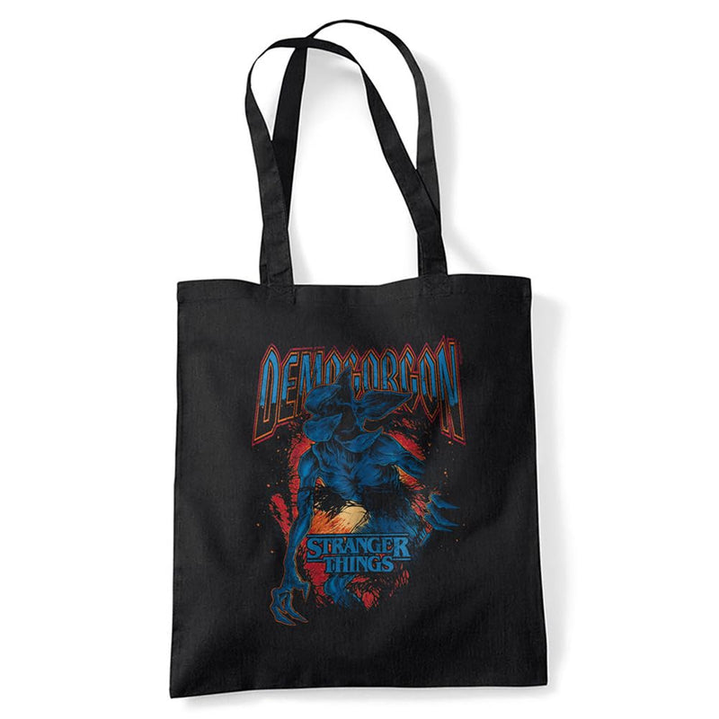 Stranger Things Demogorgon Band Grocery Travel Reusable Tote Bag, Black