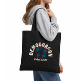 Stranger Things Demogorgon Fan Club Grocery Travel Reusable Tote Bag, Black