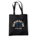 Stranger Things Demogorgon Fan Club Grocery Travel Reusable Tote Bag, Black