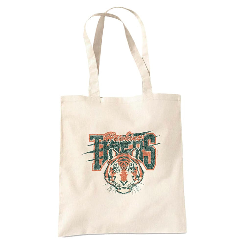 Stranger Things Hawkins Scratch Grocery Travel Reusable Tote Bag, Natural