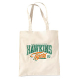 Stranger Things Hawkins Tigers 86 Grocery Travel Reusable Tote Bag, Natural