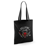 Stranger Things Hellfire Club Invert Grocery Travel Reusable Tote Bag, Black